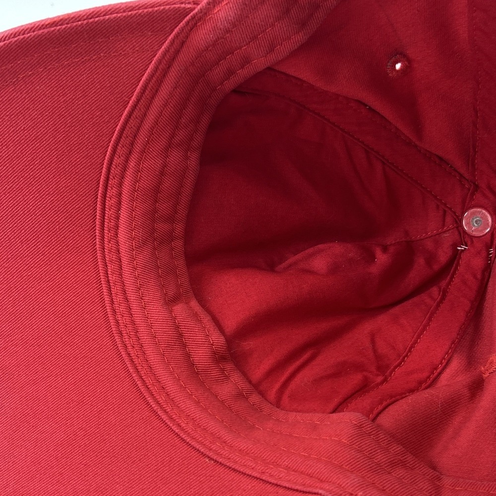 Vintage Armani Exchange Hat Cap Strap Back Red Adjustable Embroidered A/X Logo - Picture 9 of 10